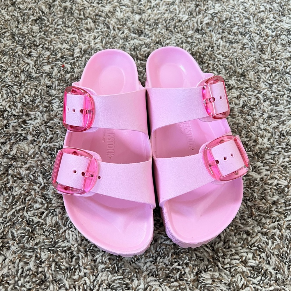 Pink Arizina Bug Buckle Sandals
